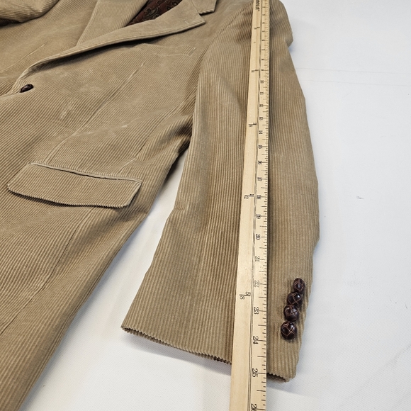 Lauren Ralph Lauren Mens Corduroy Vintage Tan Blazer Sport Coat Jacket 40 Long - Picture 10 of 12
